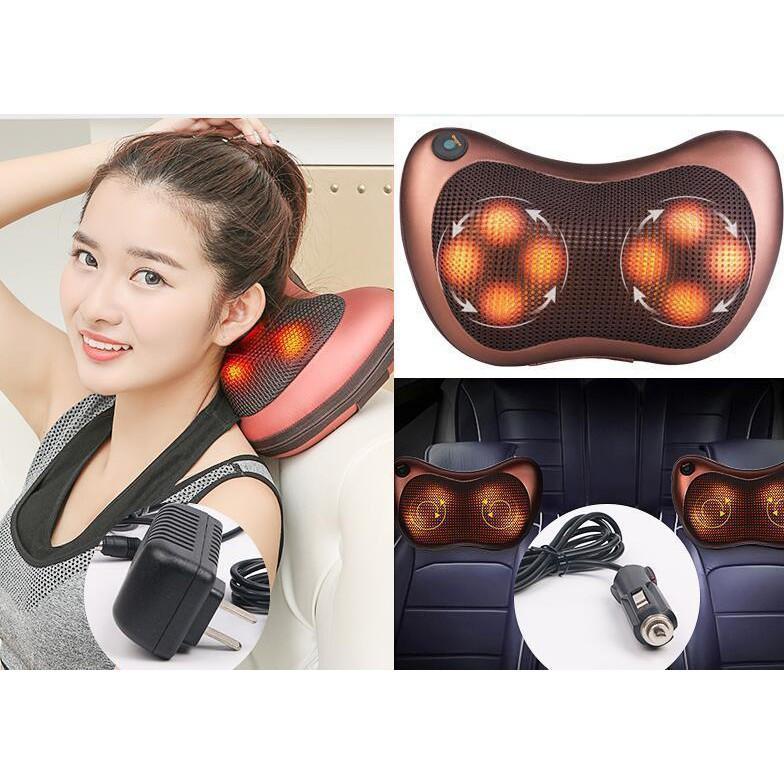 Gối mát xa hồng ngoại 8 bi - gối massage hồng ngoại 6 bi 8 bi