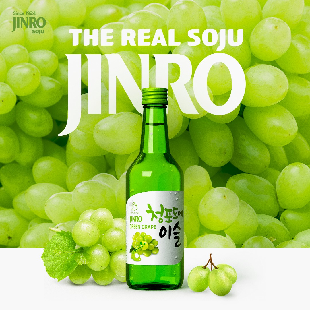 Soju Hàn Quốc JINRO VỊ NHO 360ml - Combo 6 chai