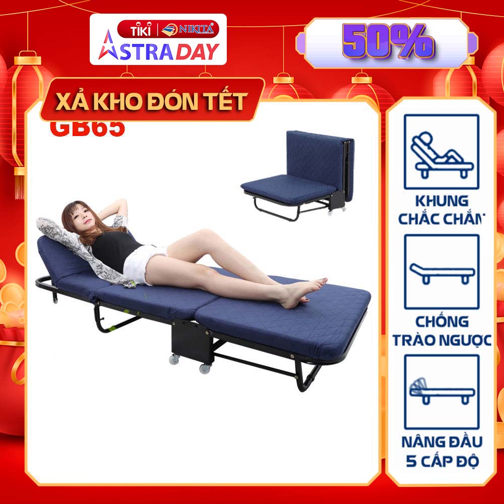 Giường gấp 3 khúc có thể chuyển đổi thành sofa GB65 -  Giao màu ngẫu nhiên