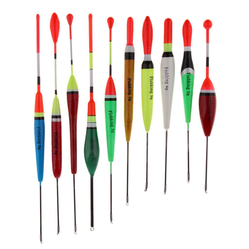 10pcs Fishing Balsa Wood Floats Bobbers Buoy Carp Coarse Fishing