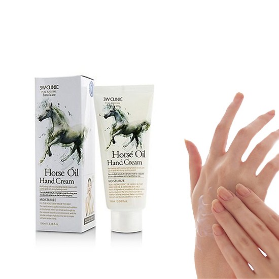 KEM DƯỠNG DA TAY TINH CHẤT DẦU NGỰA HORSE OIL HAND CREAM 3W CLINIC - HAND CREAM HORSE OIL 3WC LINIC