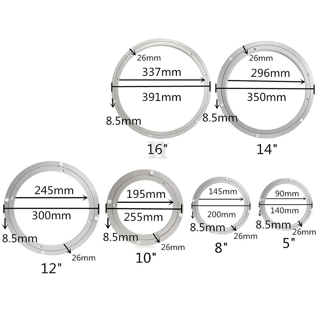 Aluminum Alloy Round Rotating Turntable Bearing Table Silver White