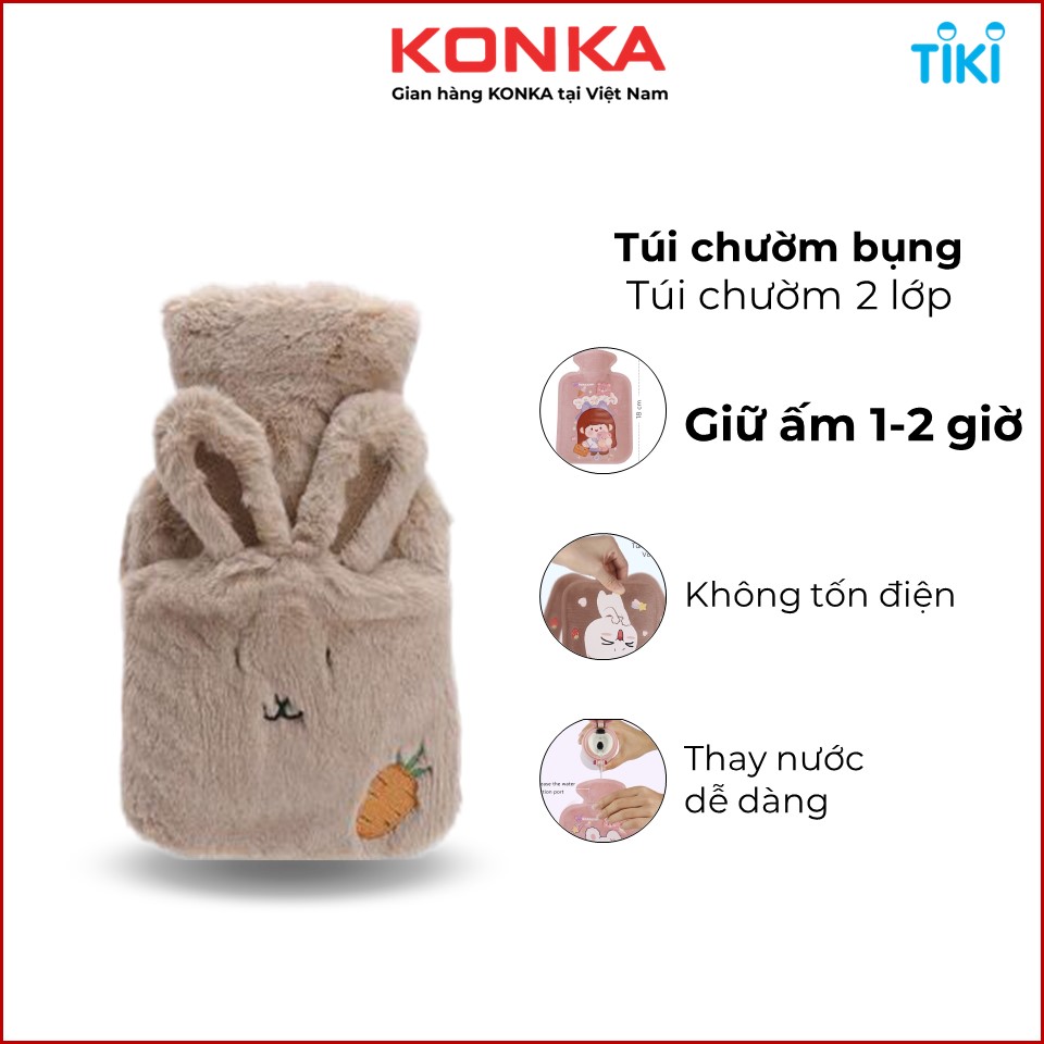 Túi chườm nóng 2 lớp, túi chườm bụng kinh, dễ dàng sử dụng, an toàn, có thể tháo rời kích thước 22x14cm T224