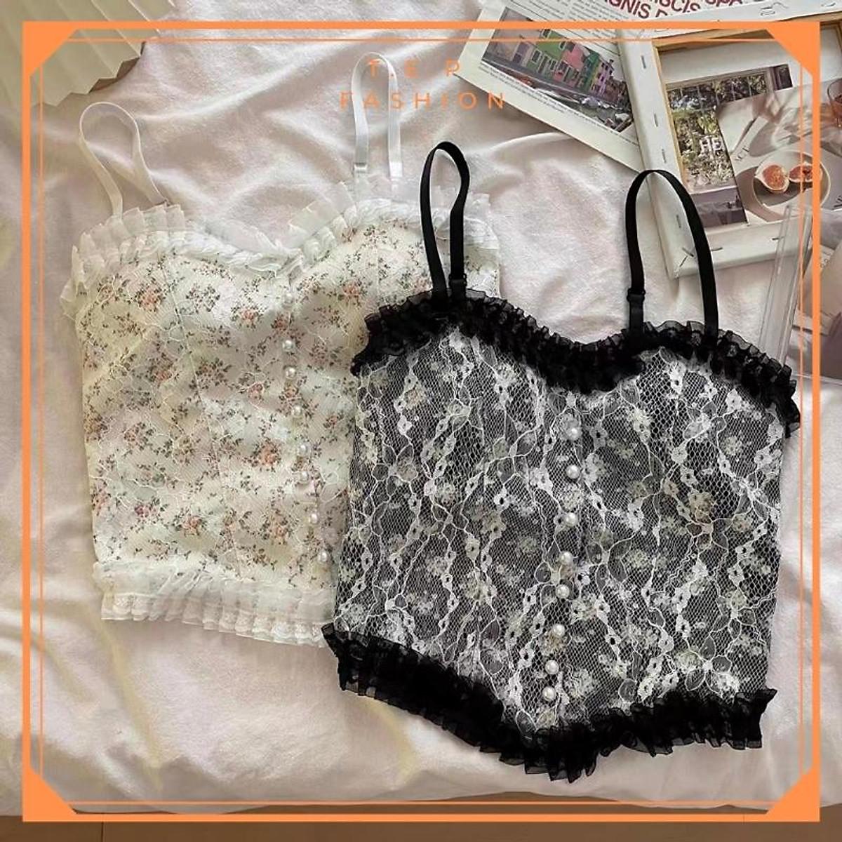 Áo Bra Ren, Áo 2 Dây Ren Hoa Nổi Có Mút Ngực Sexy Tep Fashion aloha