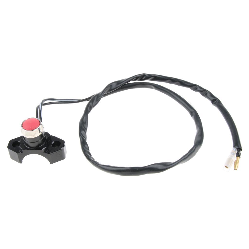 Motorcycle CNC Engine Stop Start  Button for Dirt  ATV Black