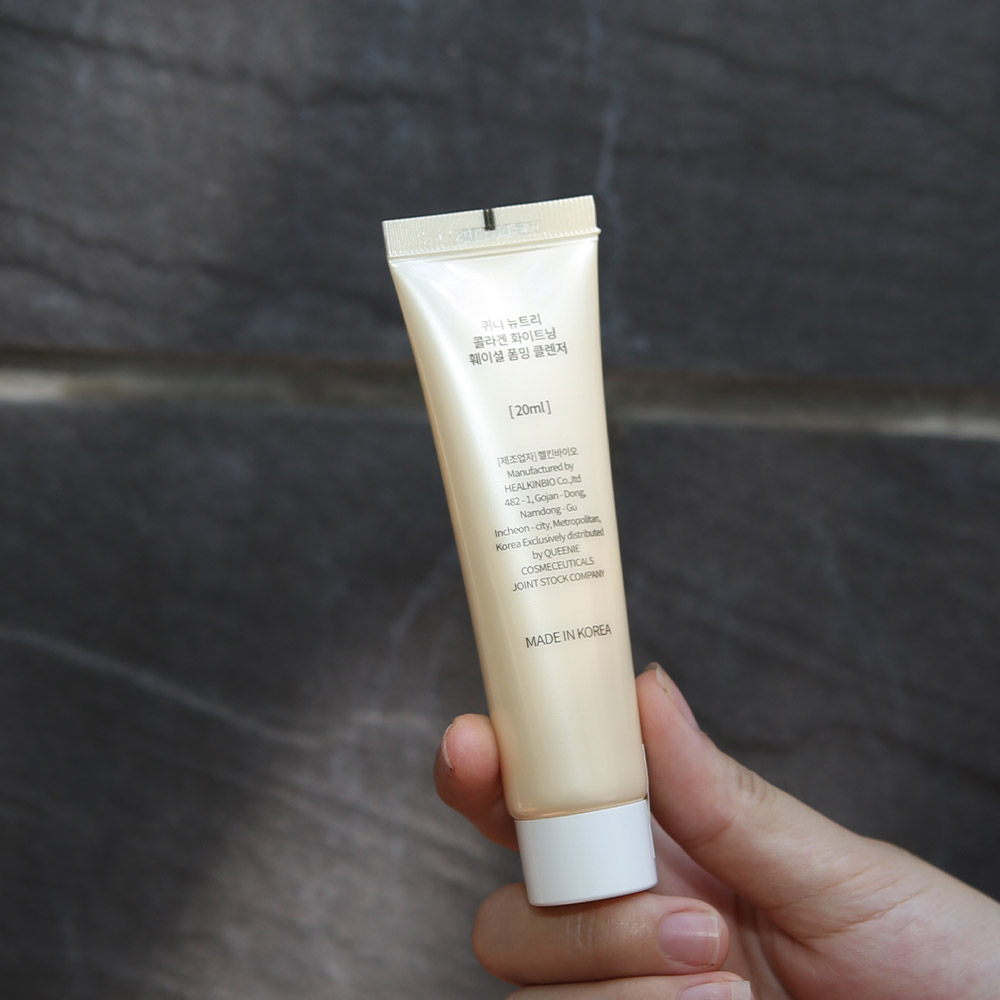 Sữa rửa mặt Collagen Queenie trải nghiệm rửa sạch bụi bẩn, dưỡng da trắng hồng 20ml - Mỹ Phẩm Hàn Quốc