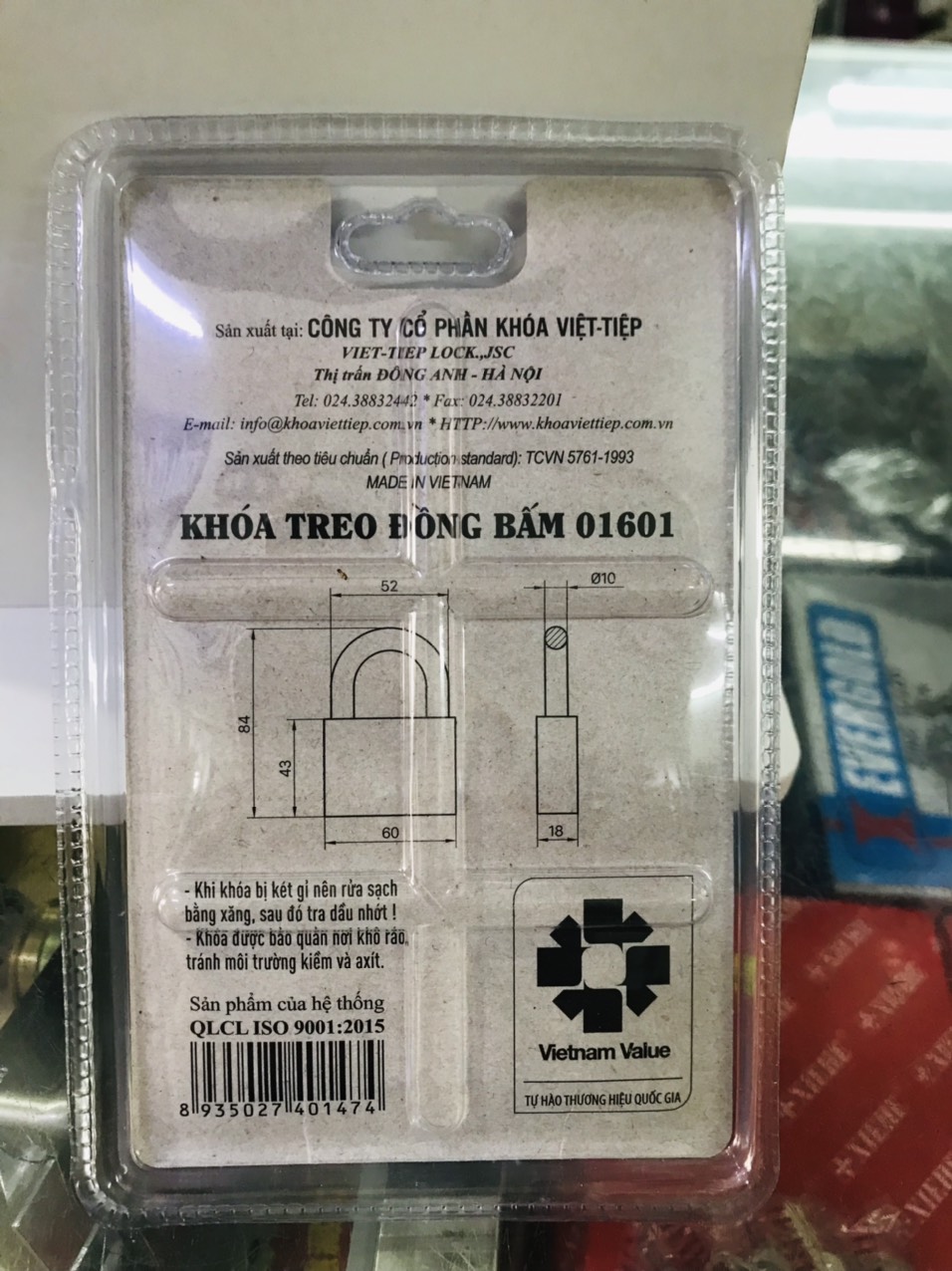 Khóa Việt Tiệp 01601 - Hàng Chính Hãng
