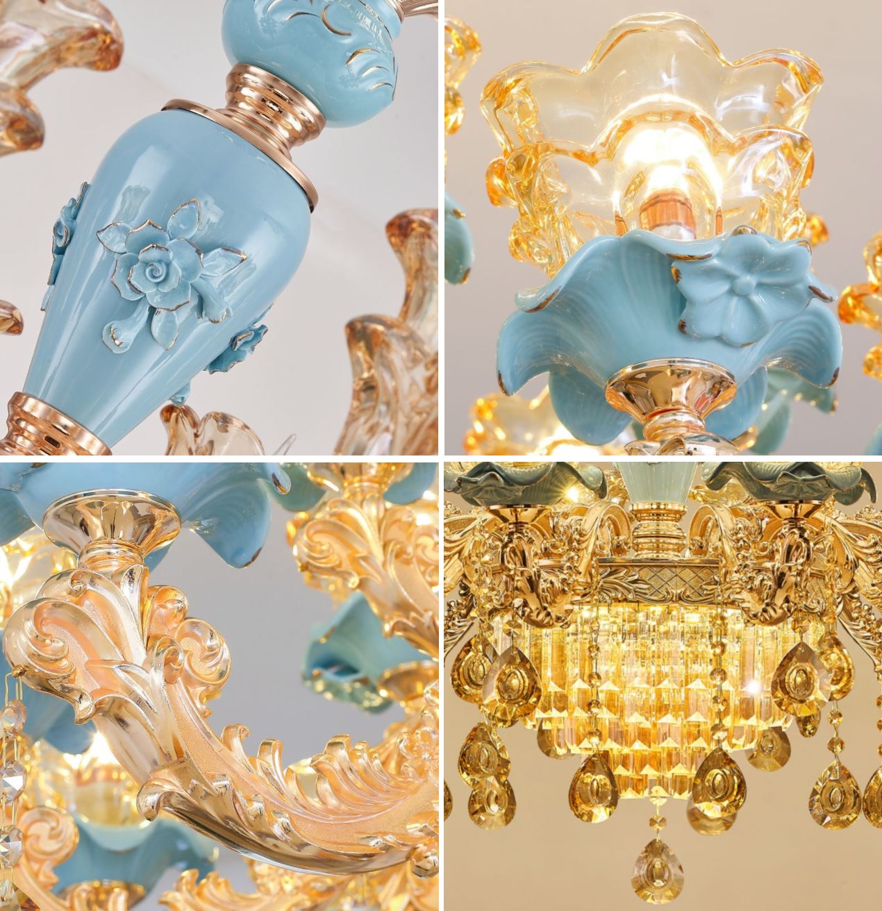 Đèn chùm PEOSE kiểu dáng sang trọng loại 8 tay trang trí nội thất hiện đại - kèm bóng LED chuyên dụng.