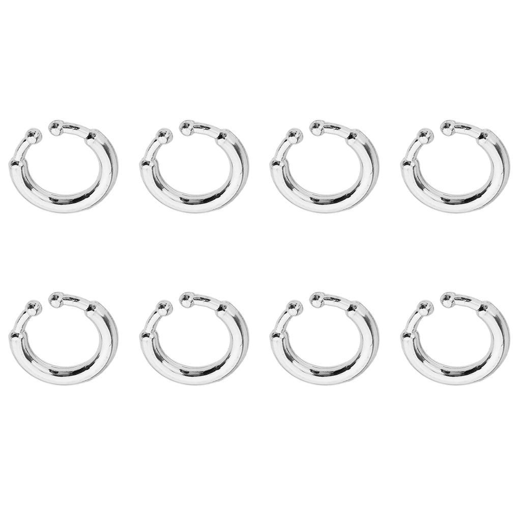 Pack of 8pcs Metal Steel Piercing Rings Nose Lip Hoop Rings Body Jewelry
