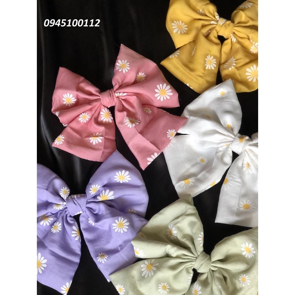 Kẹp Tóc - Buộc Tóc Nơ Vải Bản To Scrunchies Phong Cách Tiểu Thư Hàn Quốc