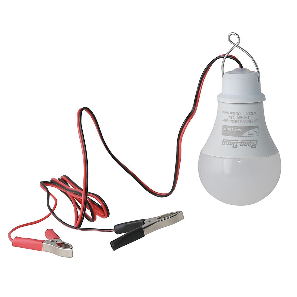 Bóng đèn LED BULB DC 9W Rạng Đông có kẹp, dùng nguồn 12-24V một chiều