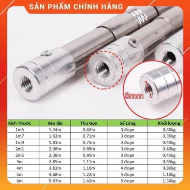 SALE GIẢM GIÁ Sào Bẫy Chim, Sào Rút Inox Đa Năng PHƠI QUẦN ÁO- TREO LỒNG CHIM Dài 1m5 3m 5m 6m 7m