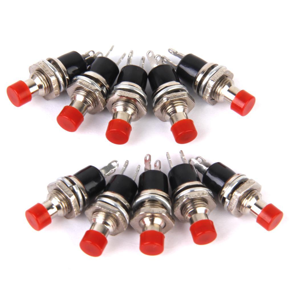 6-9pack 10x Mini Momentary Push Button Switch for Model Railway Hobby Red