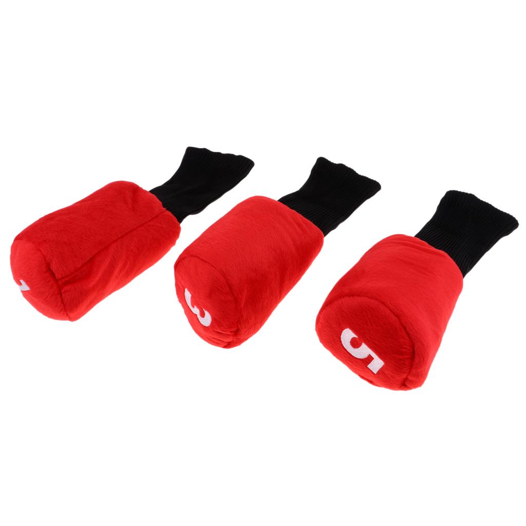 3 Pack Durable Lightweight Head Golf Cover Headcover Golf Accessories for Driver Fairway Wood Head