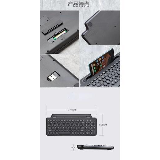 Bàn Phím Bluetooth Không Dây 2.4G Kèm Bàn Phím Cảm Ứng Thông Minh Cho Windows Laptop PC TV
