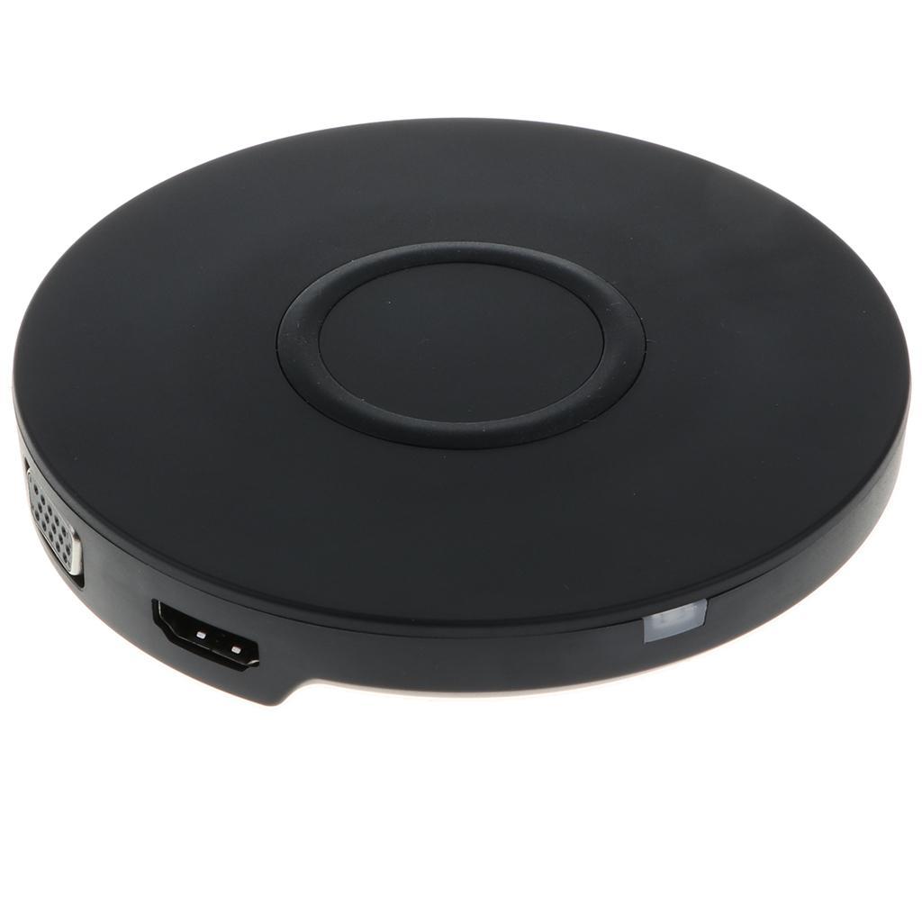 2 in 1 Type-C to Micro USB/HDMI/VGA HUB Dock +5W Wireless Charger