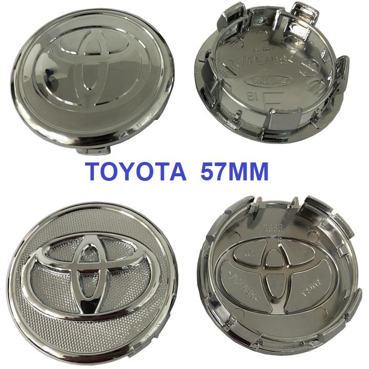 Logo chụp mâm bánh xe ô tô Toyota, đường kính ngoài 57mm