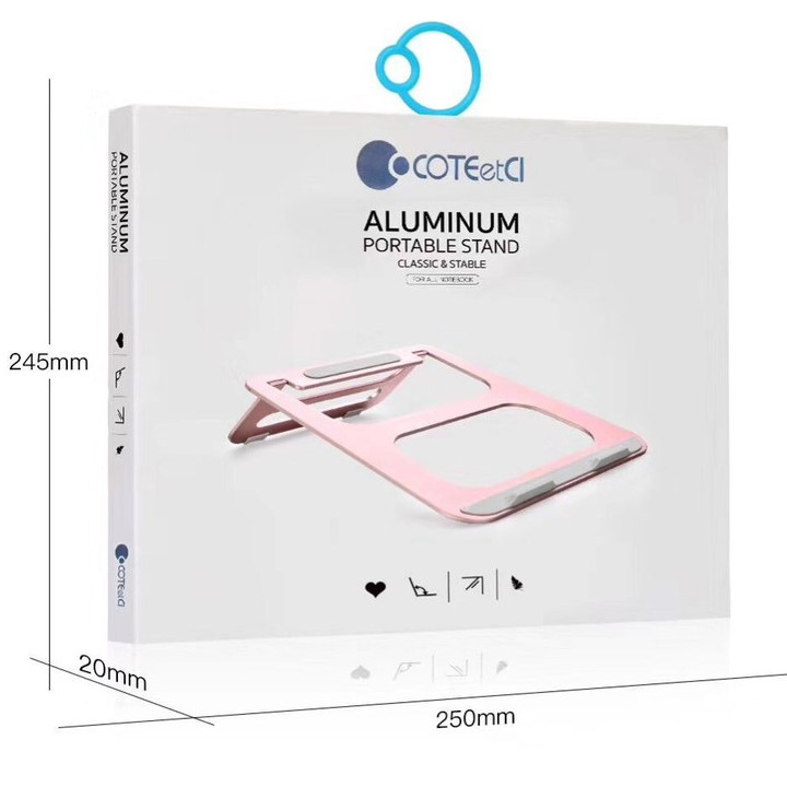 Hình ảnh Giá đỡ Aluminum tản nhiệt cho Macbook / Laptop hiệu Coteetci Aluminum thiết kế nhôm nguyên khối - Hàng nhập khẩu