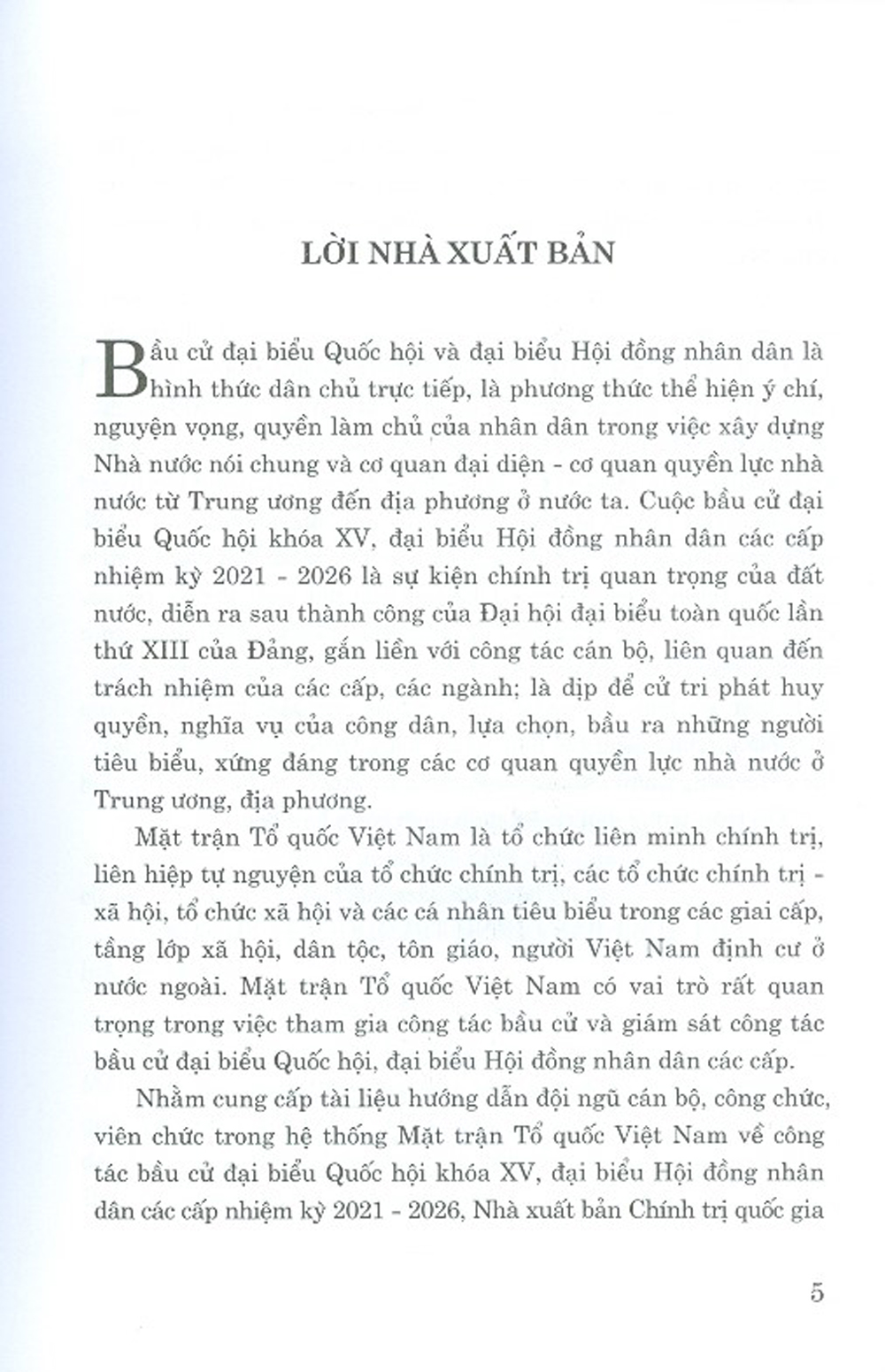 Công Tác Bầu Cử Đại Biểu Quốc Hội Khóa XV, Đại Biểu Hội Đồng Nhân Dân Các Cấp Nhiệm Kỳ 2021-2026 Của Mặt Trận Tổ Quốc Việt Nam