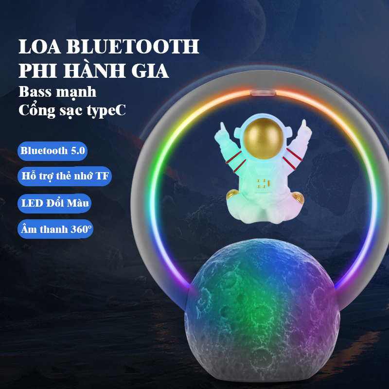 Loa Bluetooth Phi Hành Gia có thể làm đèn ngủ - D1419