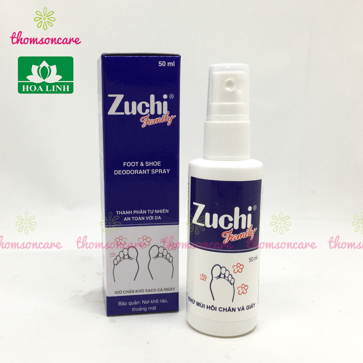 Zuchi Family - Xịt giày, khử mùi hôi chân, xịtt thơm giầy dép cho nam nữ, diệt vi khuẩn, giảm tiết mồ hôi