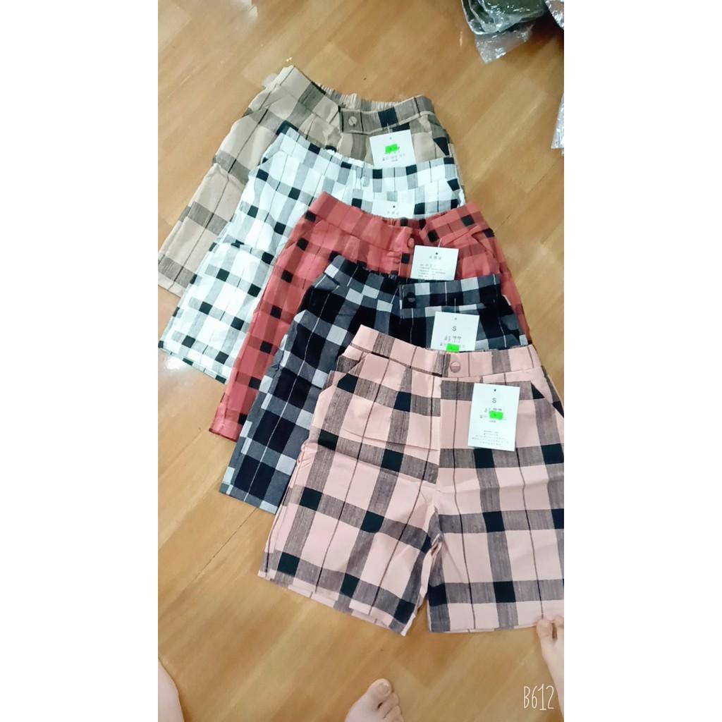 Quần ngố cộc đũi kẻ caro 5 màu cực xinh SC001 RumHana