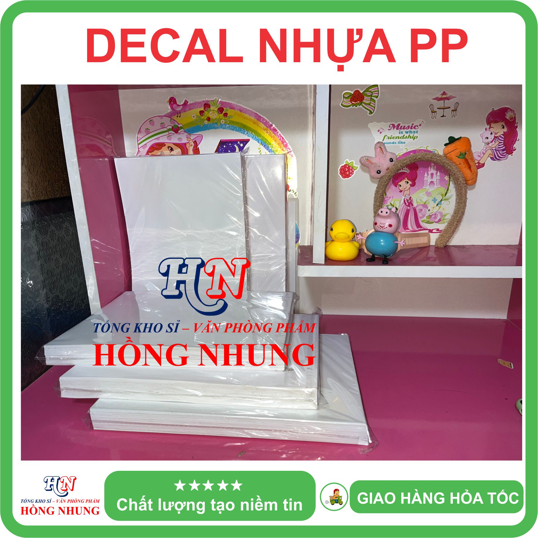 [In Laser] Xấp 50 Tờ Decal nhựa PP chịu nhiệt A4 - Giúp Bạn In Tem Nhãn, Ghi Chú, Hay Bìa Nhãn Bưu Phẩm