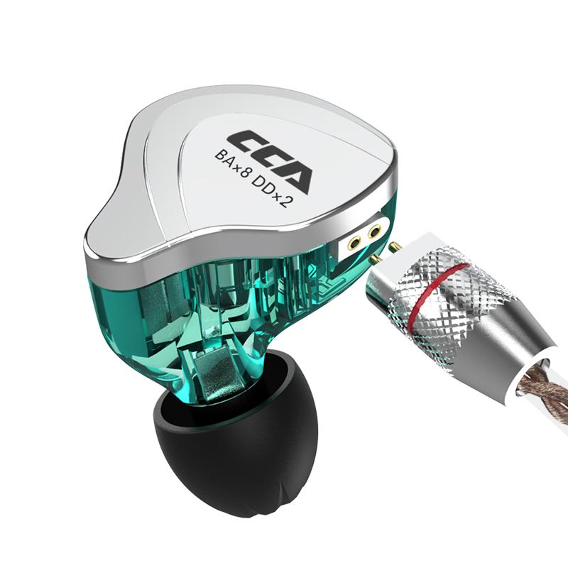 Tai nghe CCA C10 Công nghệ lai 4BA 1DD In Ear HiFi DJ Sport Nút tai có dây Tai nghe 10 Drive Unit Tai nghe khử tiếng ồn