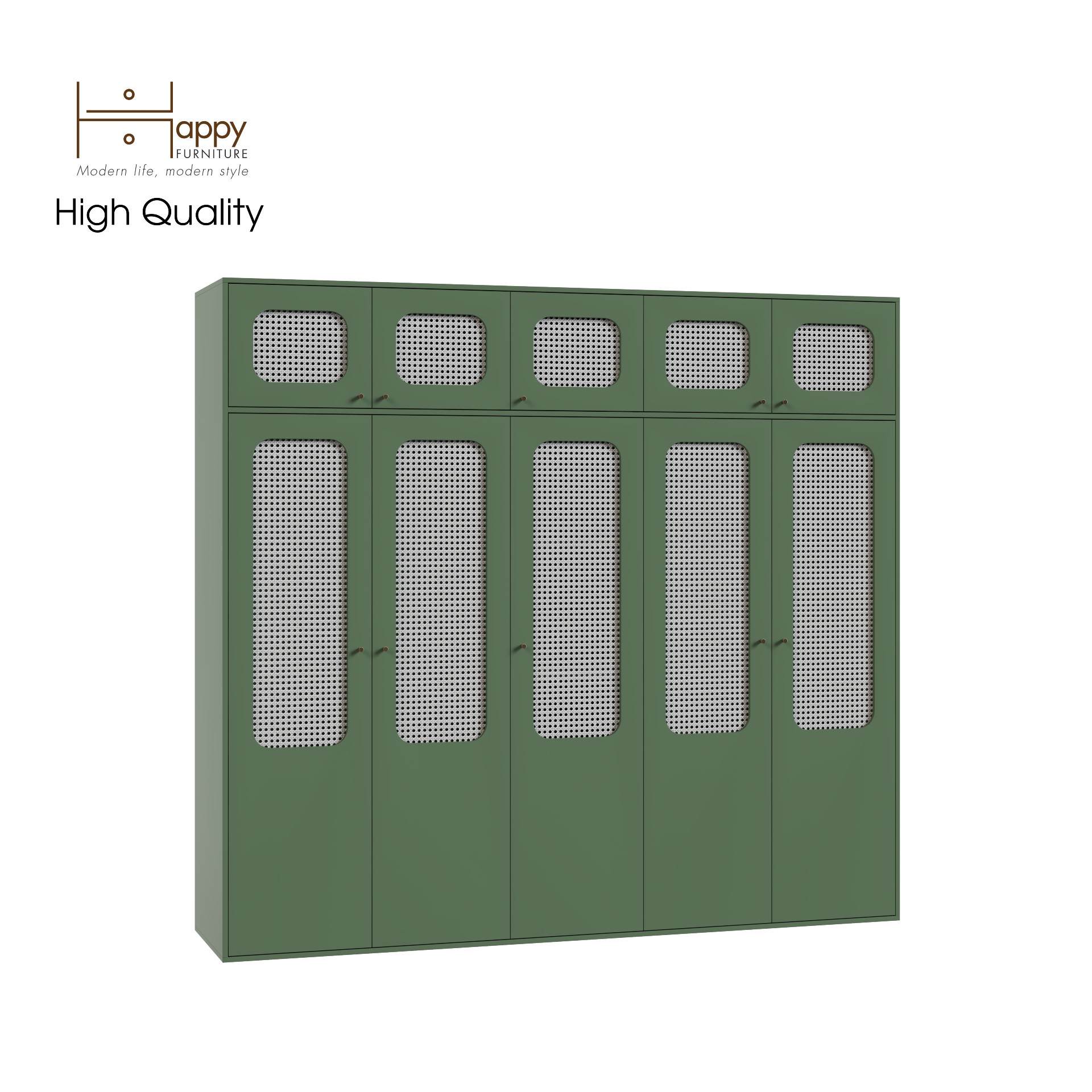 [Happy Home Furniture] MEYDAN, Tủ quần áo 2m4x2m2 cánh mây, 240cm x 58cm x 220cm ( DxRxC), TCM_052