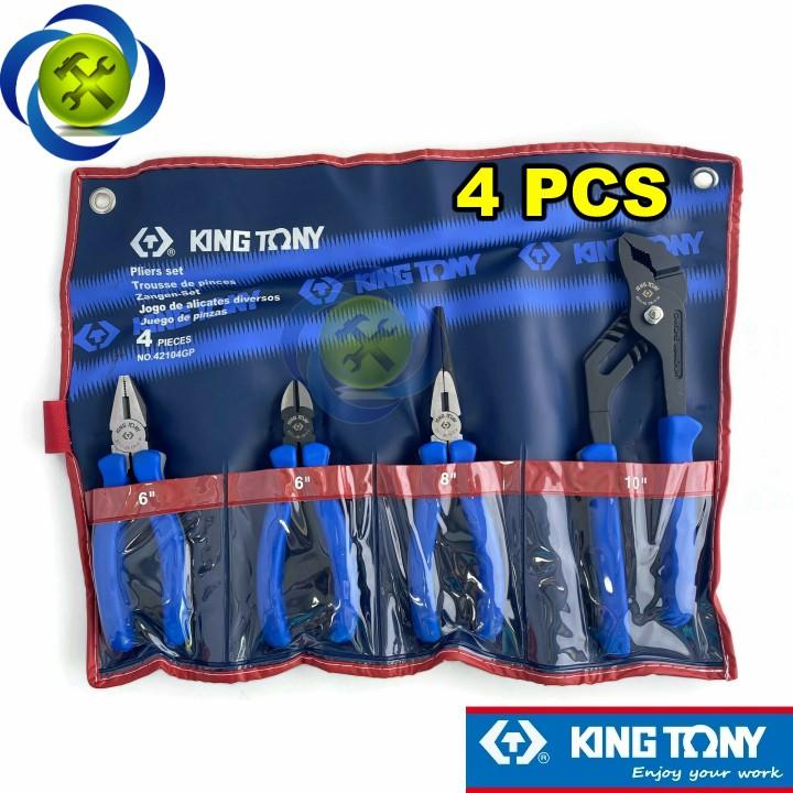 Bộ kìm 4 cây Kingtony 42104GP (Kìm cắt, điện, nhọn, mỏ quạ)