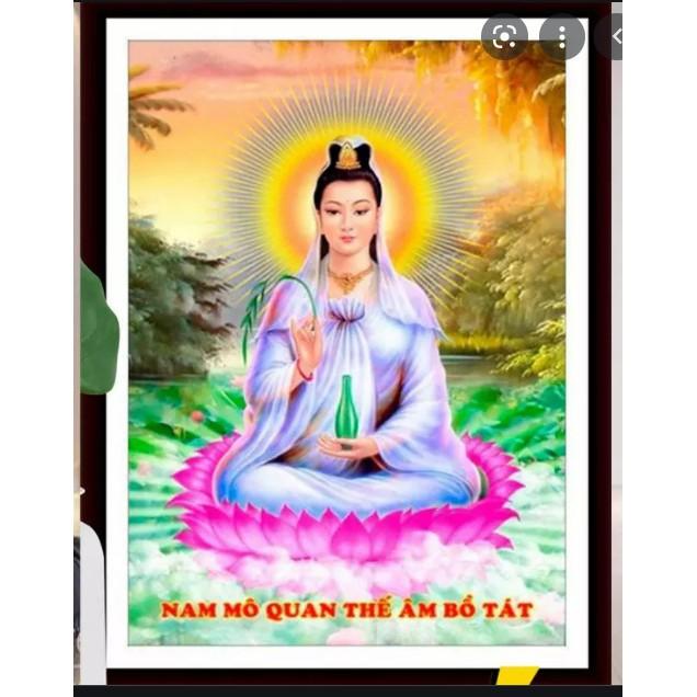 Tranh thêu chữ thập Phật Bà Quan Âm LV3289 kt70*50cm