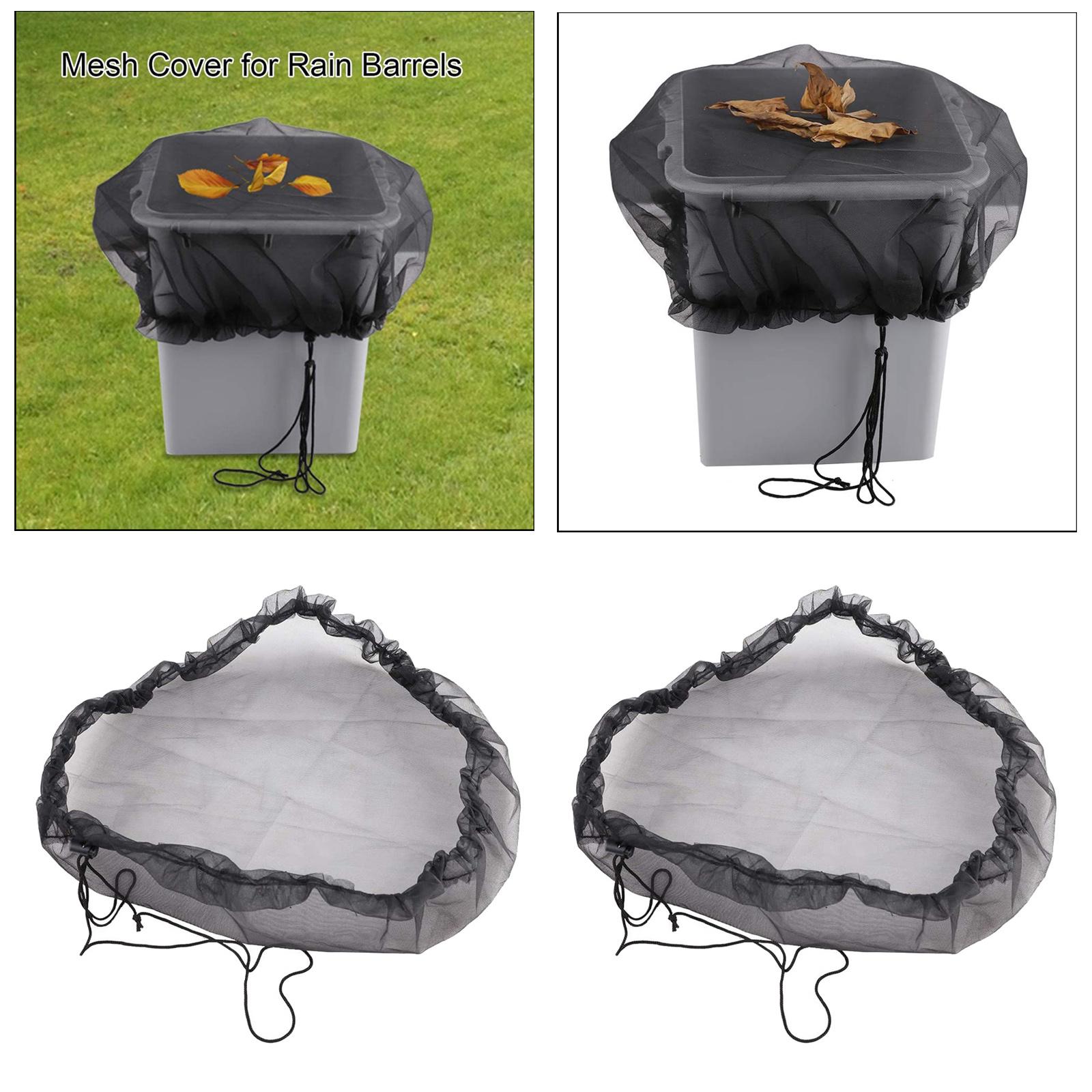 Fine Mesh Cover 95cm Buckets Cover for Rain Barrels with Drawstring Rain Butt Net