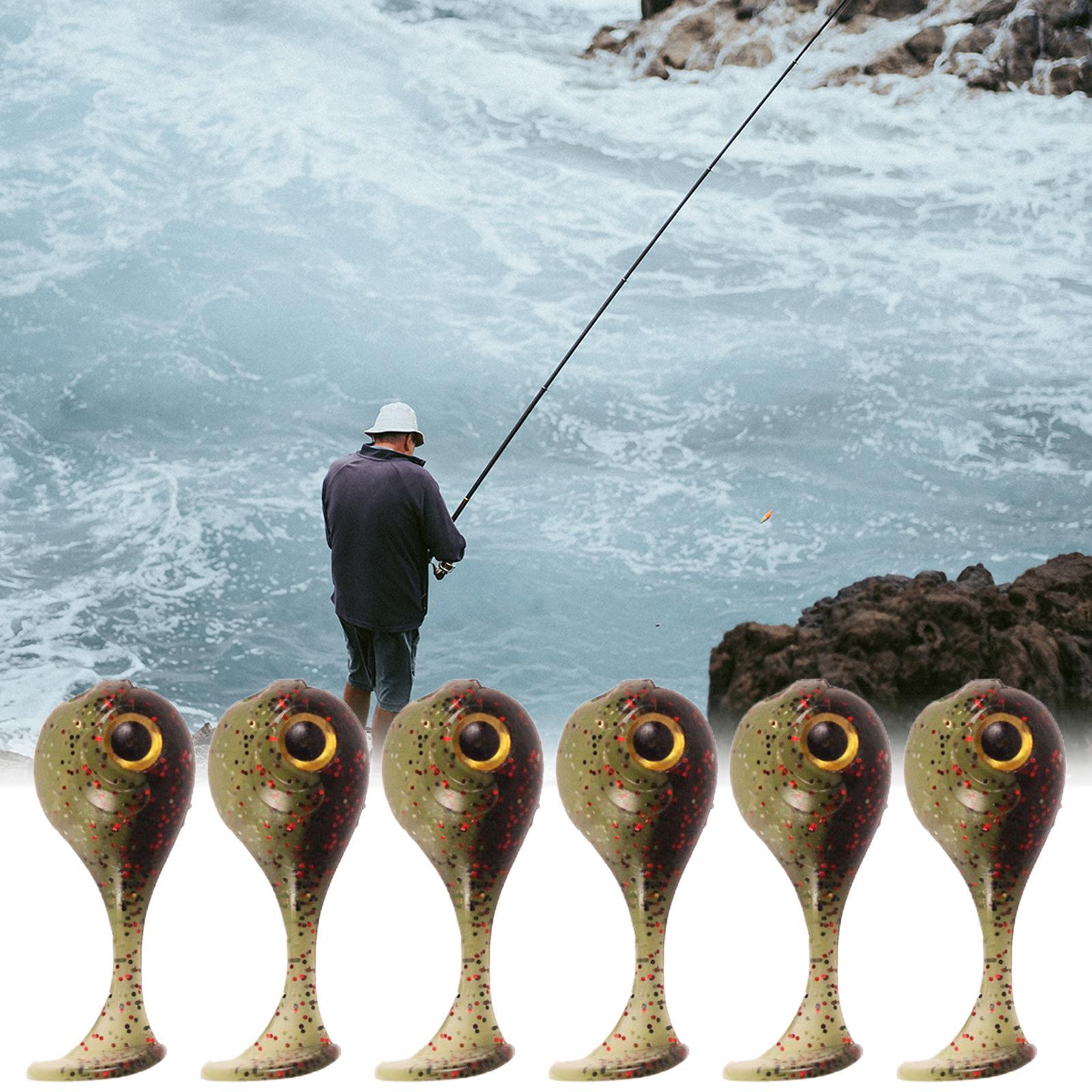 Bionic Fishing Lures T-Tail Bait Crankbait 6 Pieces for Sea Fishing Fishing Tackle
