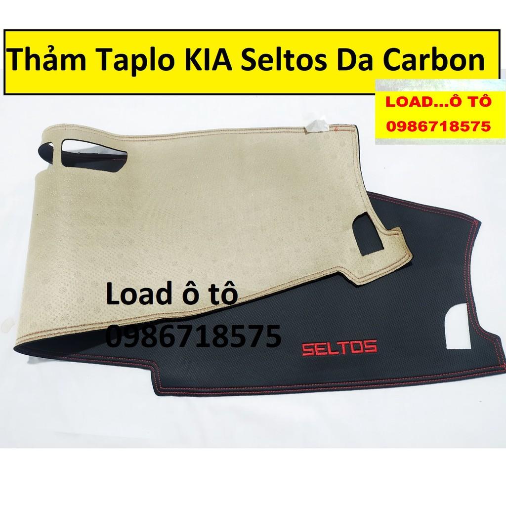 Thảm Taplo Chống Nắng Xe Kia Seltos 2023-2020 Mẫu Da Carbon, Nhung Cao Cấp