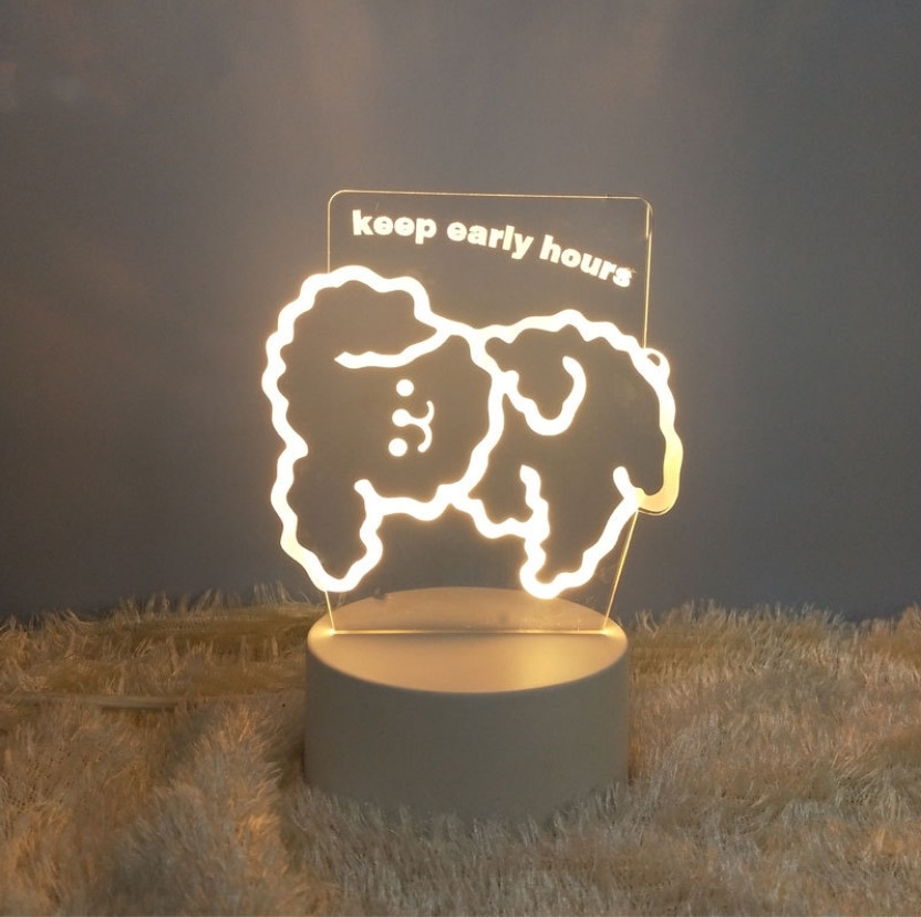 Đèn ngủ 3d đổi màu Gấu Cún Tiktok đáng yêu trang trí phòng đẹp làm quà tặng ý nghĩa