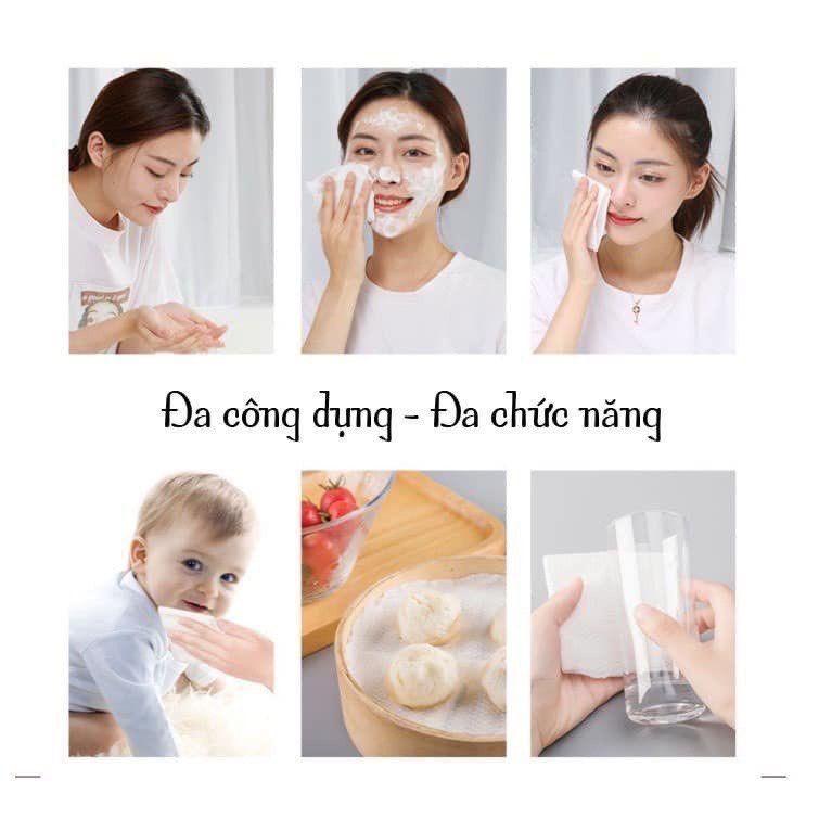 KHĂN LAU MẶT DÙNG 1 LẦN COTTON ĐA NĂNG NHẬT BẢN HATSU LAU MẶT , LAU KHÔ , LAU ƯỚT - KHĂN TẨY TRANG SIÊU SẠCH 40 KHĂN