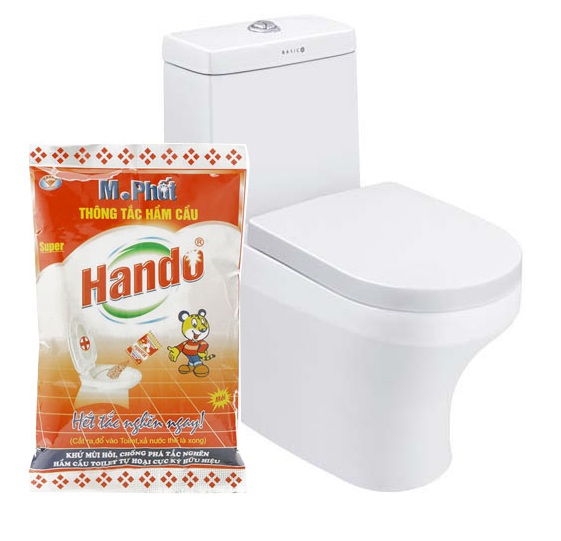 Combo 2 gói bột thông tắc hầm cầu bể phốt Hando 215Gr [Đổ định kì để bồn cầu ko tắc]