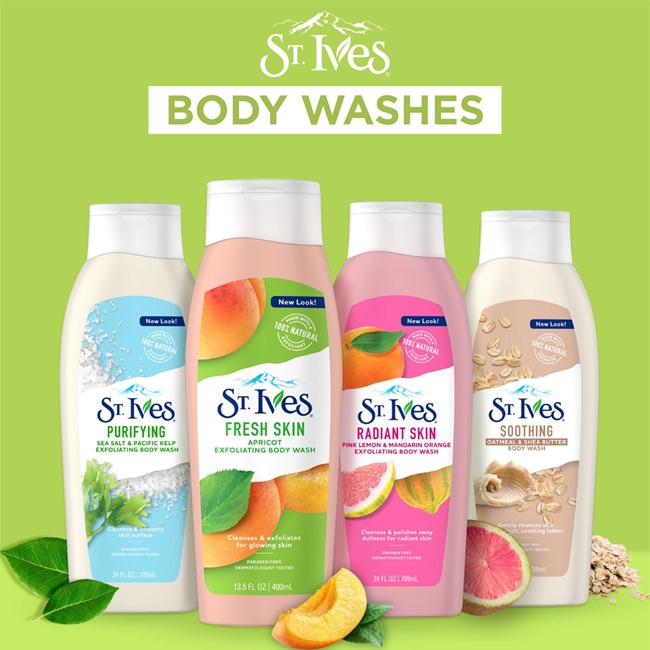 Sữa Tắm Tẩy tế Bào Chết St. Ives Muối Biển Purifying Sea Salt Exfoliating Body Wash 400ml