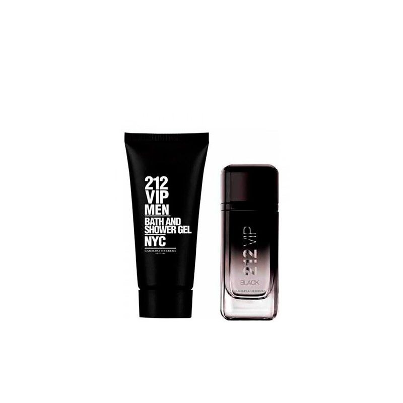 Bộ Sản Phẩm Nước Hoa Nam Carolina Herrera 212 Vip Men Black Gift Set Edp 100Ml + Shower Gel 100Ml