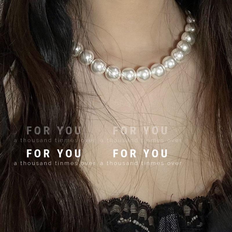 N382 vòng cổ choker , dây chuyền choker hạt Ngọc 12mm kiểu dáng xinh xắn cho nữ