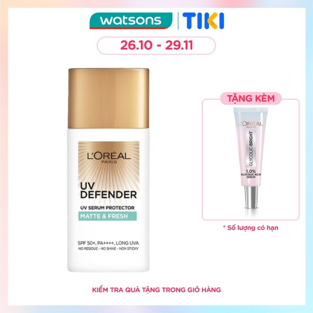 Kem Chống Nắng L’Oréal Paris UV Defender SPF50+ PA++++ Matte & Fresh Kiềm Dầu Thoáng Mịn 50ml