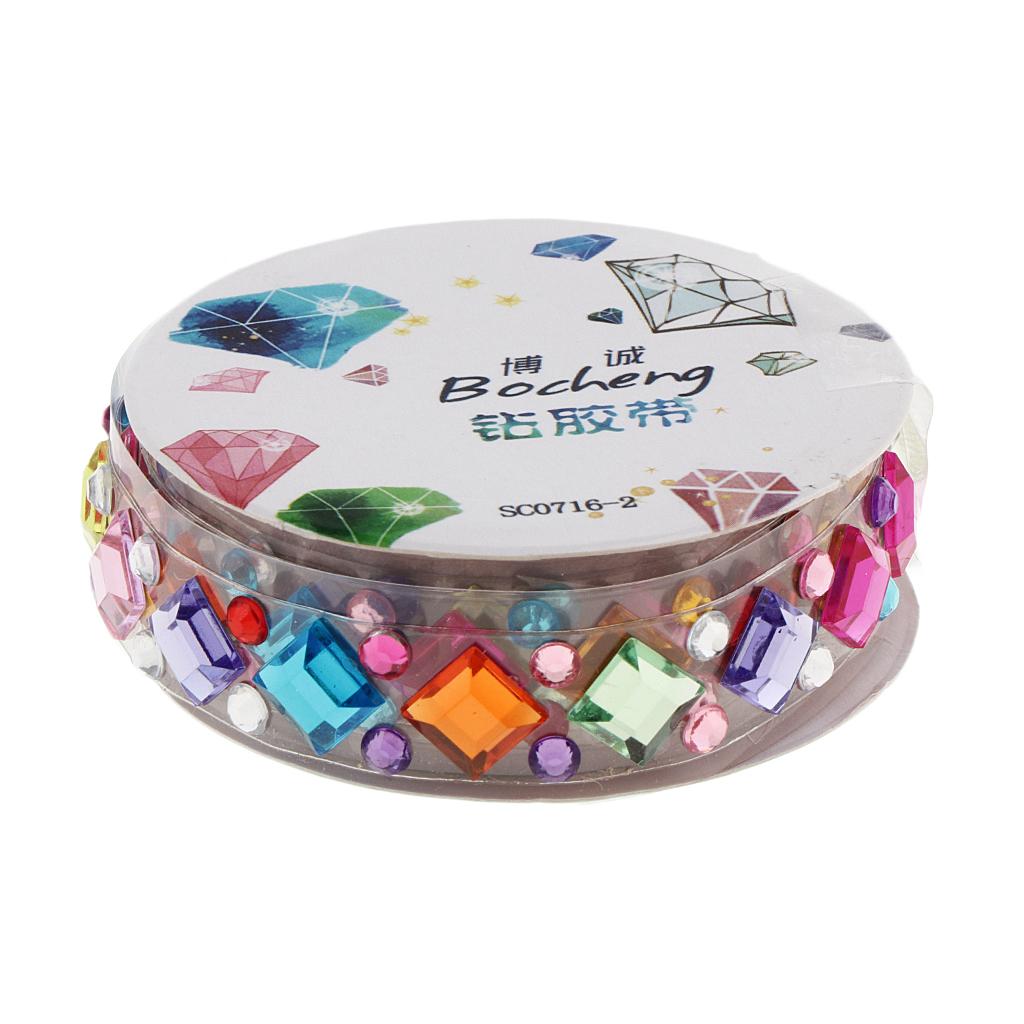 6 Cuộn Ngẫu Nhiên Tự Dính Ren Băng Pha Lê Bling Dán Diamante