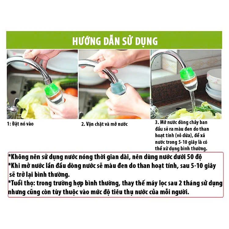 Đầu Lọc Nước Tại Vòi 5 Tầng Zeolite Than Hoạt Tính Thiết BỊ Lọc Nước 5 Tầng - Hàng nhập khẩu (Màu Ngẫu Nhiên)