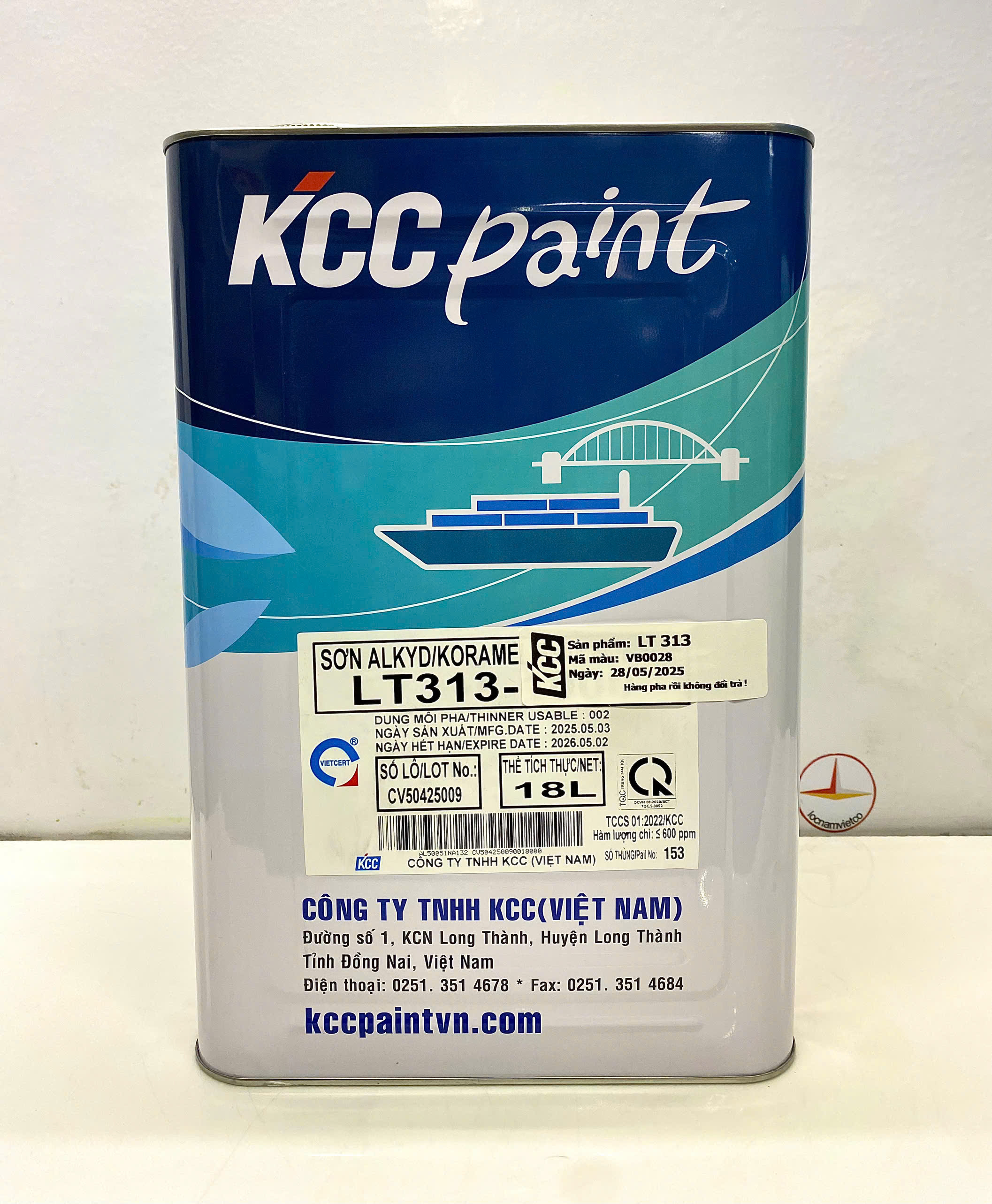 Sơn Alkyd KCC LT313 Base A màu xám VB0028 _18L