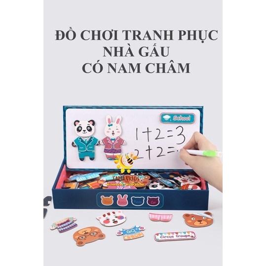 Đồ chơi cho bé, xếp hình thay quần áo cho gia đình thỏ gấu