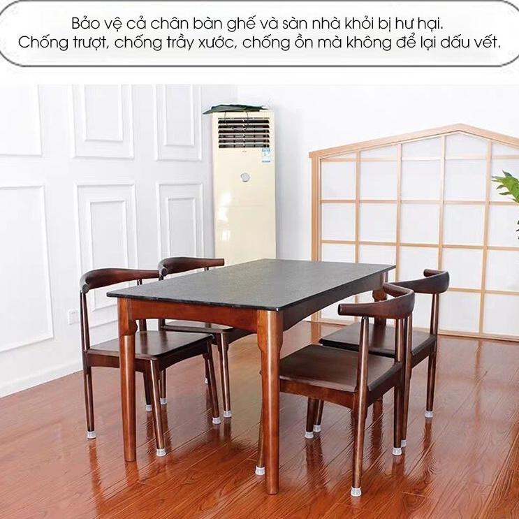 Bọc chân bàn ghế SET 4 MIẾNG chống trầy xước chân đế cao su chống trượt nút nhựa bọc ghế chống ồn BCB