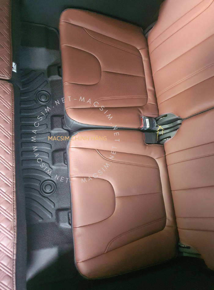 Hàng loại II Thảm lót sàn xe ô tô Hyundai Santafe 2019- đến nay Nhãn hiệu Macsim chất liệu nhựa TPE - màu đen 3 hàng ghế