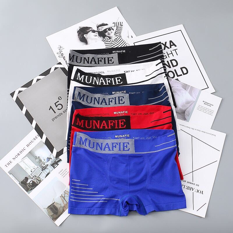 Combo 5 Quần Sịp Đùi Nam Munafie Dệt Kim Mẫu Mới, Quần Boxer Nam - D06