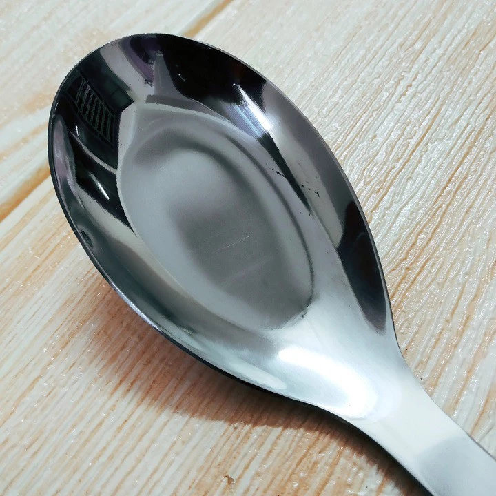 Thìa phở inox cao cấp SHR S60613 dài 16.5x4.6cm đáy phẳng - Combo 5 chiếc