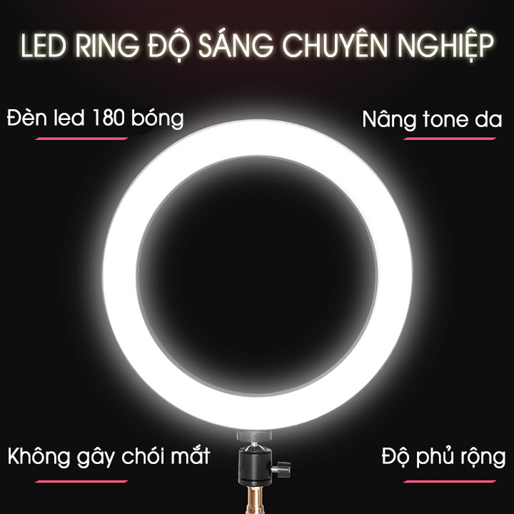 Đèn led ring livestream, chụp ảnh, makeup 26cm CN-R640